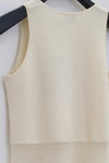 SWAYING/KNIT See-Through Panel Sleeveless Dress SW22SSL05 Apricot PS49
